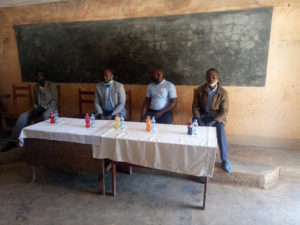 Marza Primary School: sensitisation workshop for teachers on environmental education for primary school children, in the presence of the pedagogical inspector of the Vina department